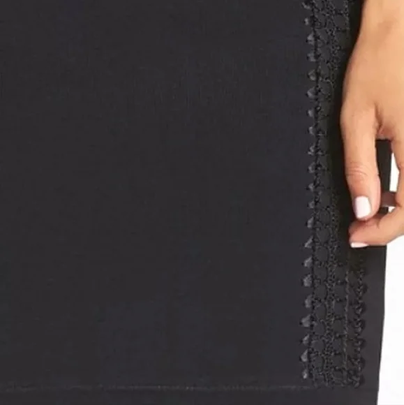 French Connection Cruz Danni Lace Inset Bodycon Dress Black‎ Size 0NWT $188